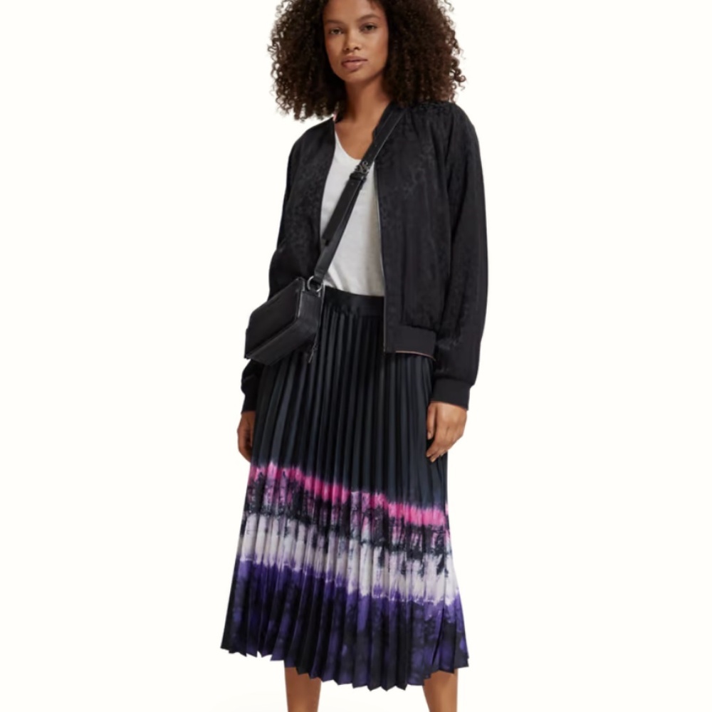 Scotch & Soda Printed High Rise Midi Skirt XS